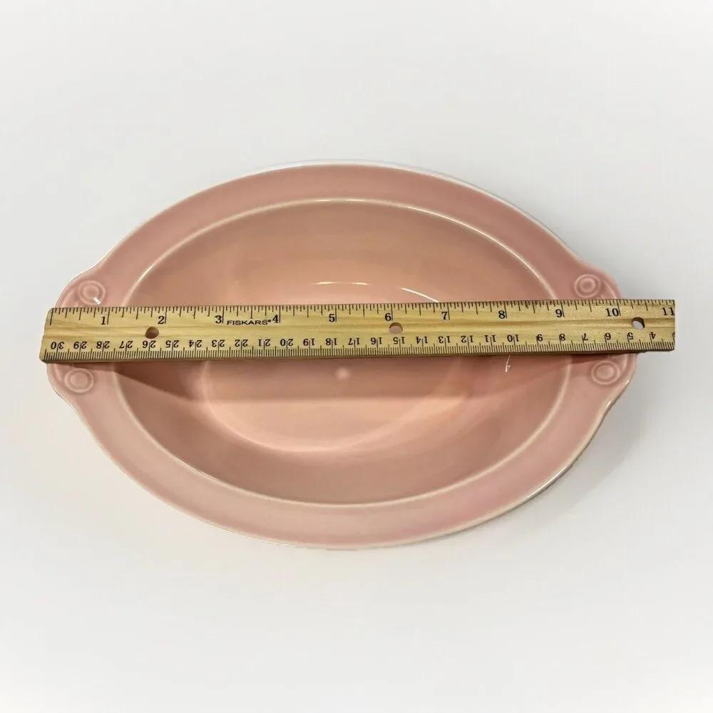 Vintage MCM Taylor Smith LU-RAY PASTELS Pink Oval Vegetable Serving Bowl